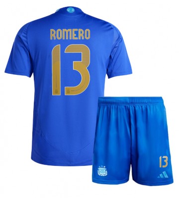 Argentina Cristian Romero #13 Bortaställ Barn Copa America 2024 Kortärmad (+ Korta byxor)